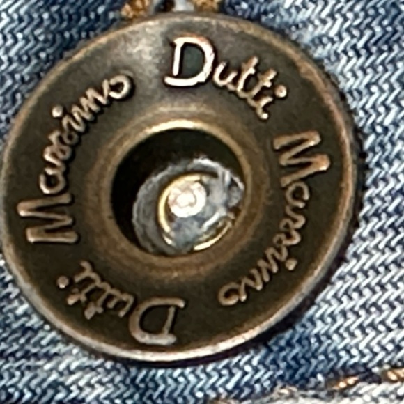 Mossimo Dutti Jeans women’s 8” Rise Embellished  Pockets Size 32 Us EU 42 Flawed - Picture 7 of 12